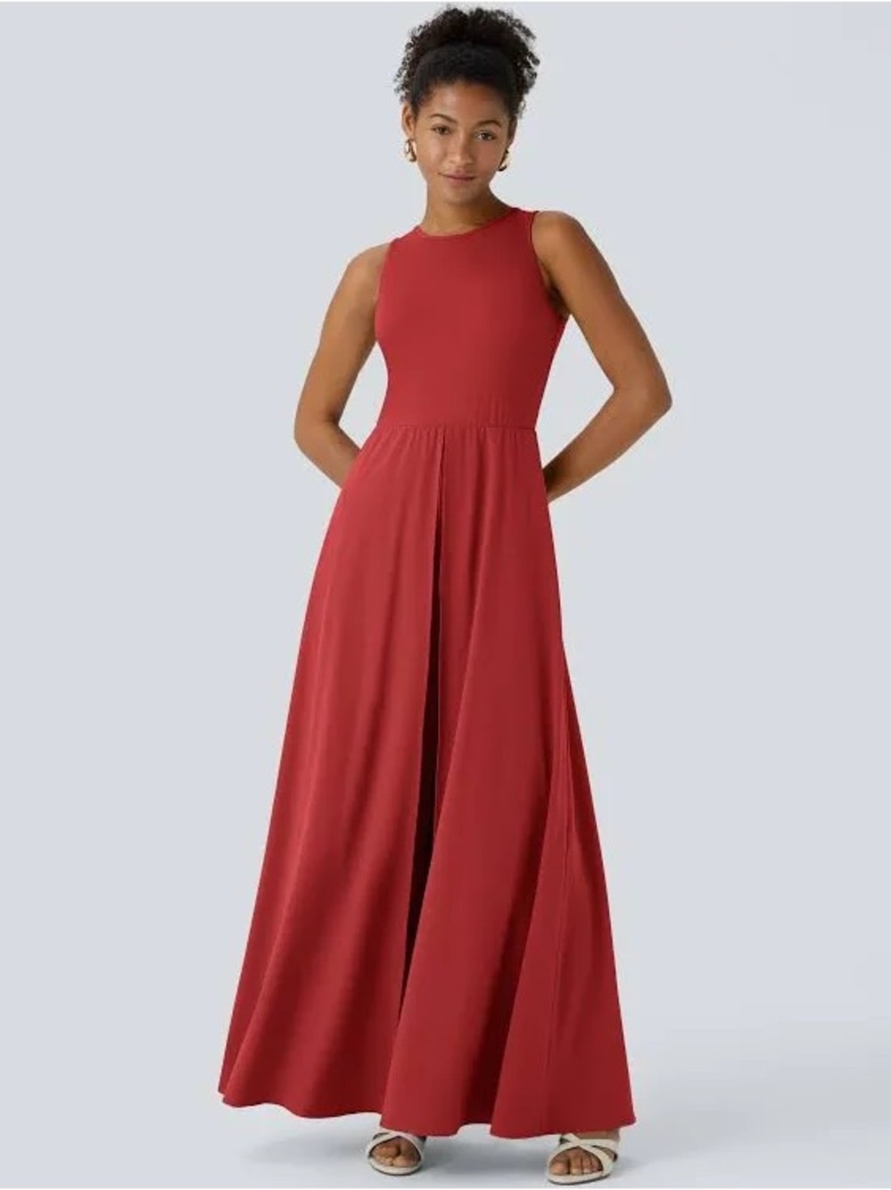 Halara Breezeful™ Zipper Sleeveless Pocket Contrast Quick Dry Jumpsuit